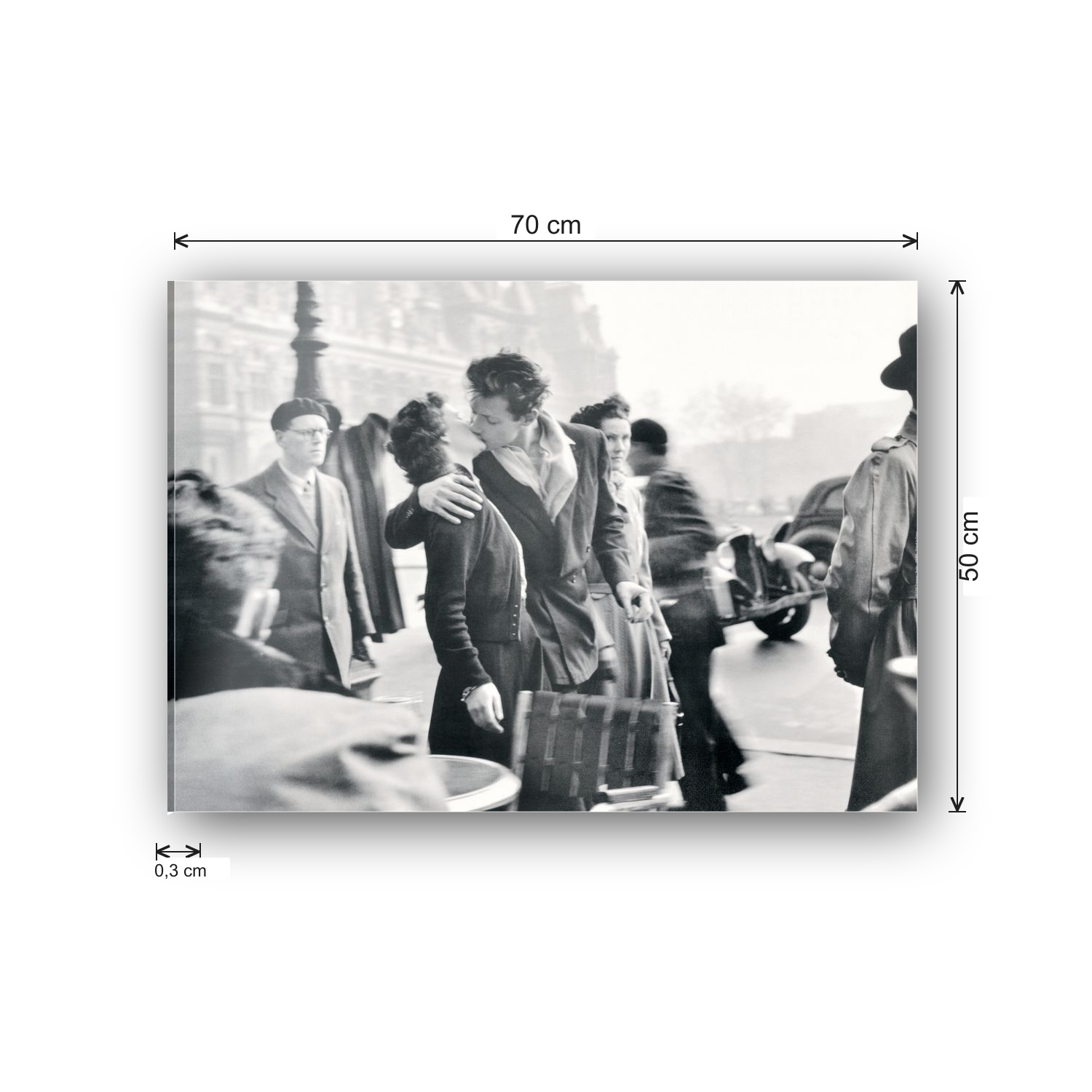 Kiss at the Hôtel de Ville, Paris 1950 cm 70x50 - misure