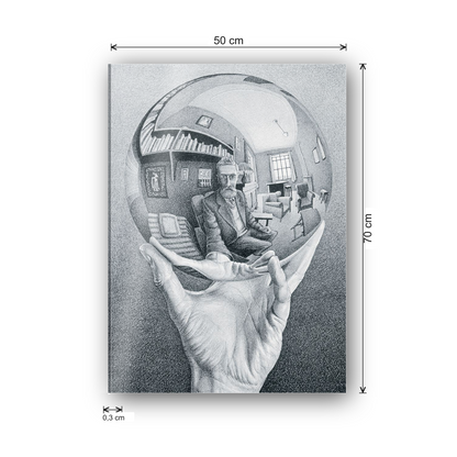 Homage to Escher - Hand With Globe cm 50x70 - misure