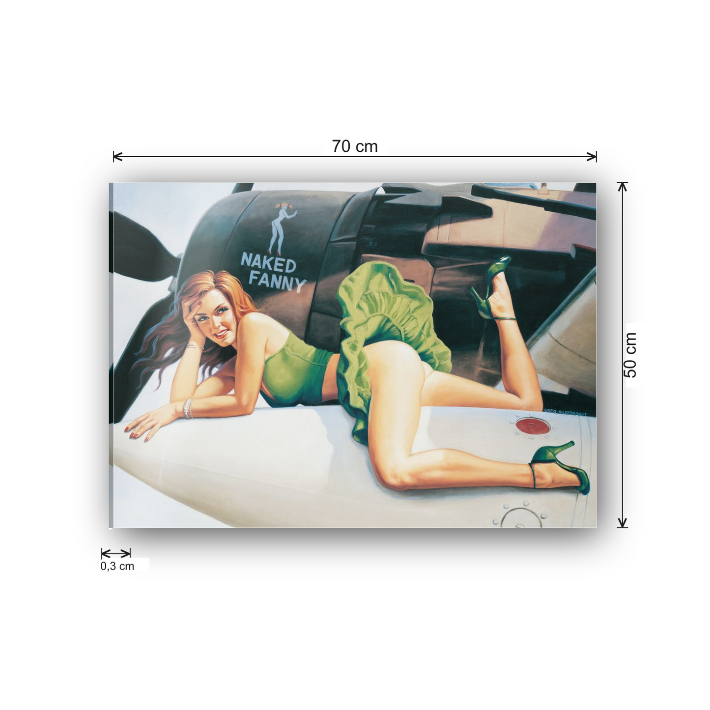 Pin up nacked funny cm 70x50 - misure