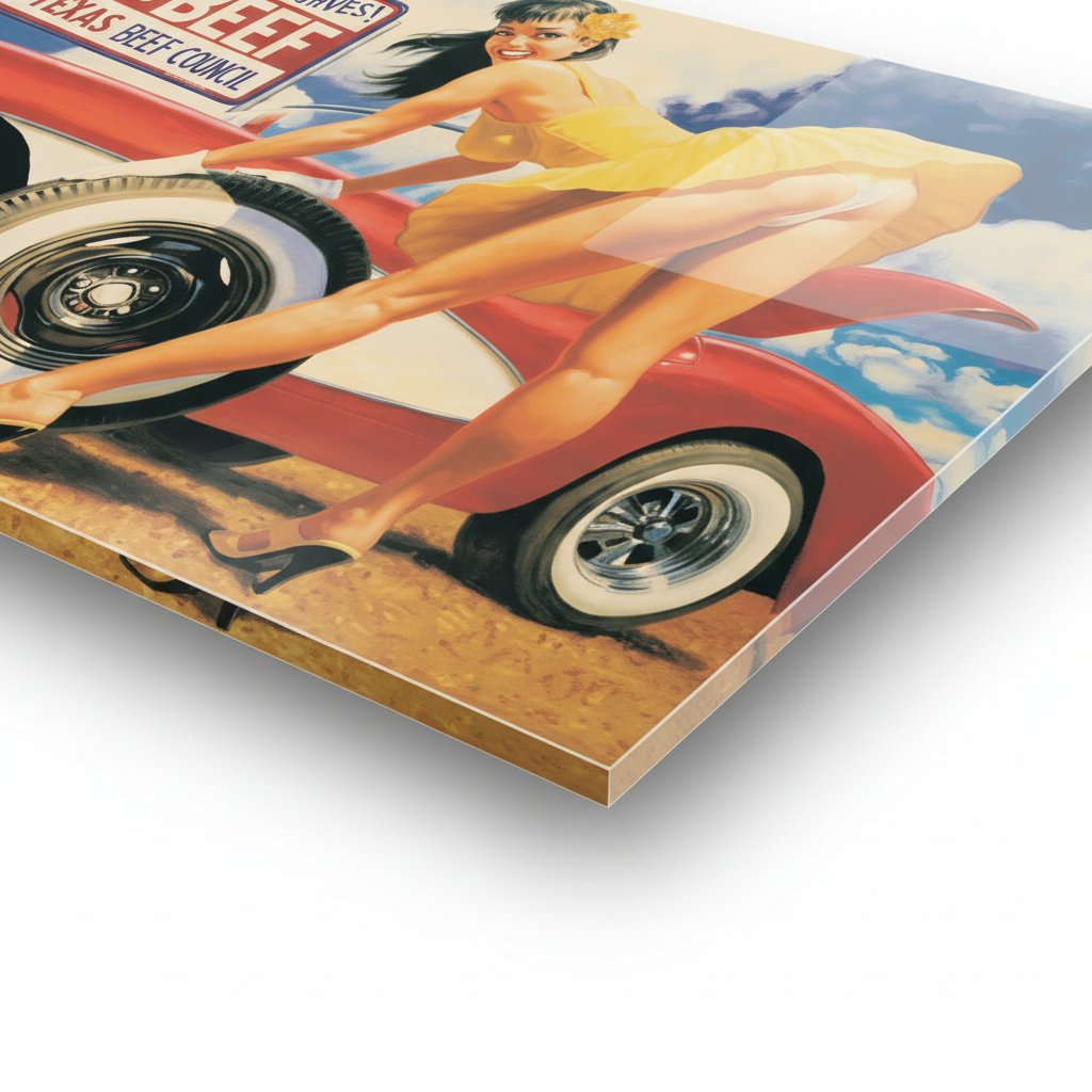 Pin up yellow rose - cm 70x50 - Pannello Acrilico