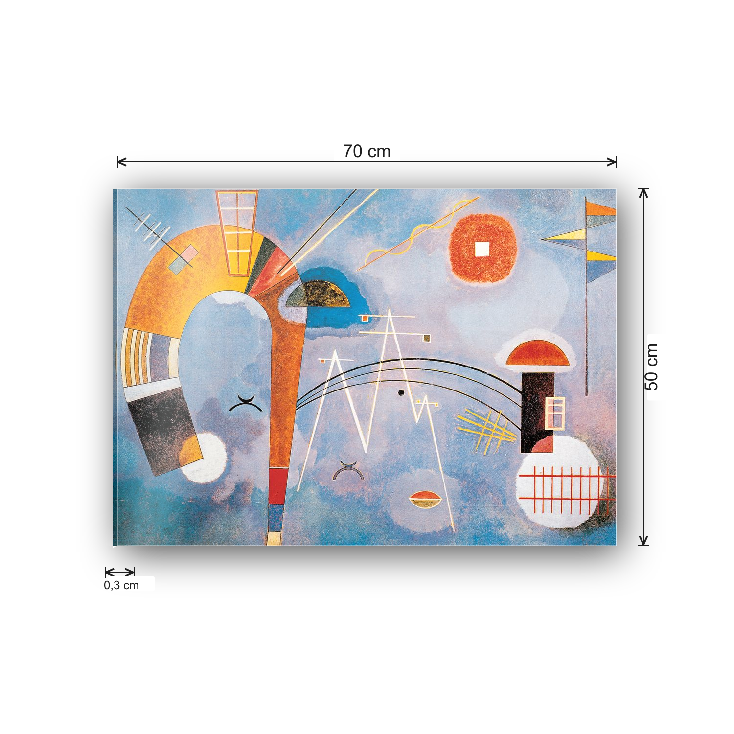 Homage to Kandinsky - Round and Pointed cm 70x50 - misure
