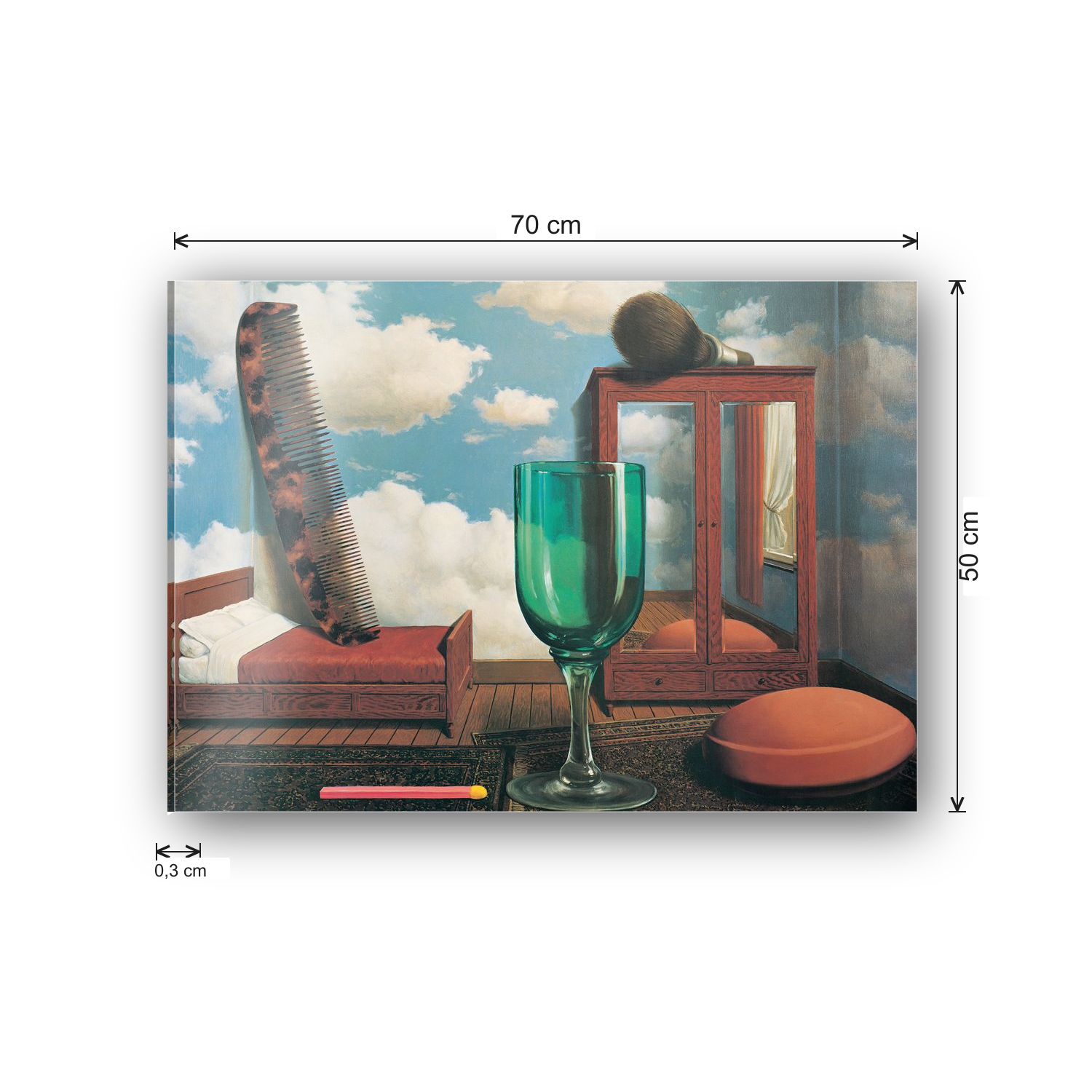 Homage to Magritte - Les Valeurs cm 70x50 - misure