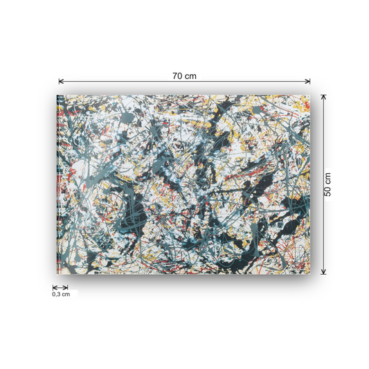 Homage to Pollock - Silver Over Black White Yellow And Red 1948 cm 70x50 - misure