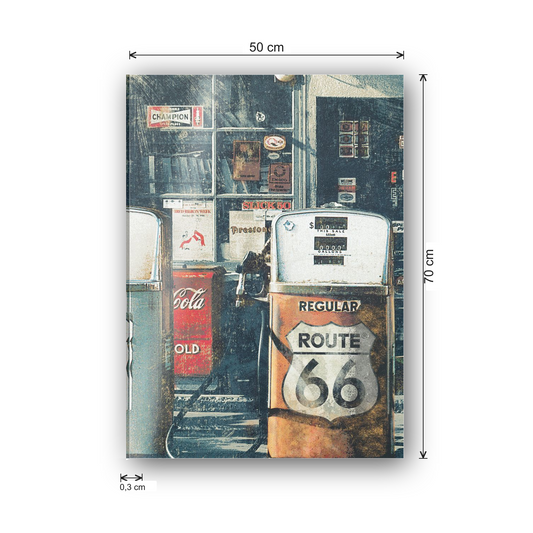 Route 66 Gas Station cm 50x70 - misure