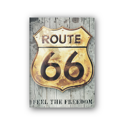 Route 66 Golden Sign cm 50x70