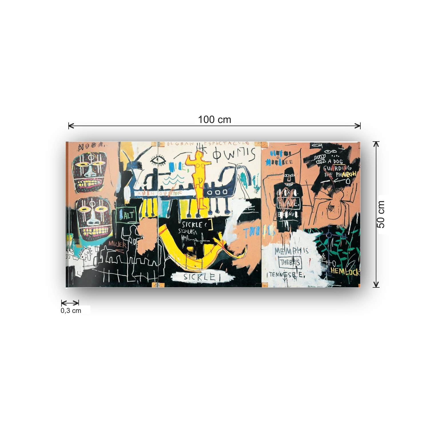 Homage to Basquiat - El Gran Espectaculo (History Of Black People) cm 100x50 - misure