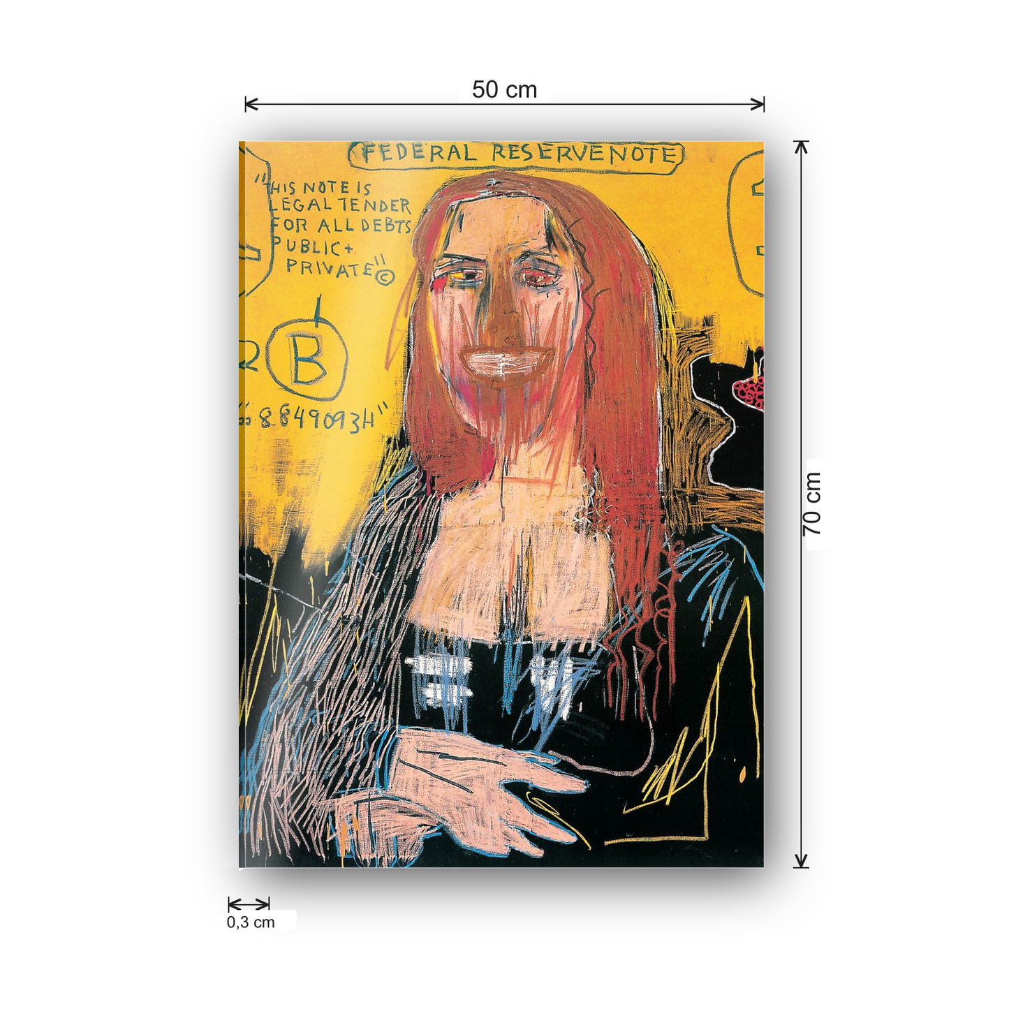 Homage to Basquiat - Mona Lisa cm 50x70 - misure