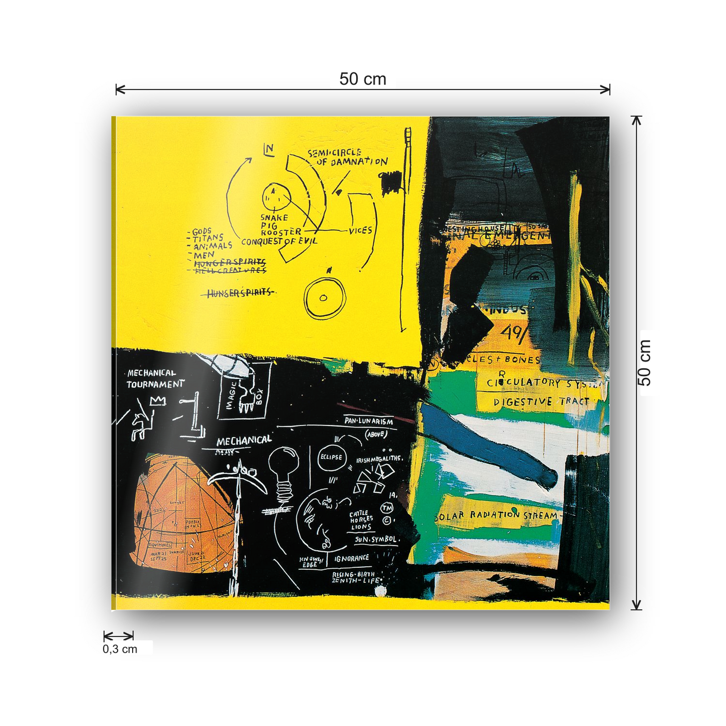 Homage to Basquiat - Untitled cm 50x50 - misure
