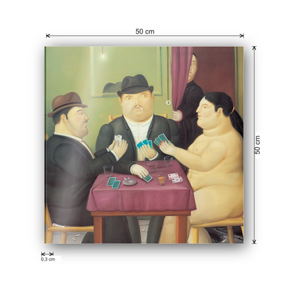 Homage to Botero - The Card Players cm 50x50 - misure