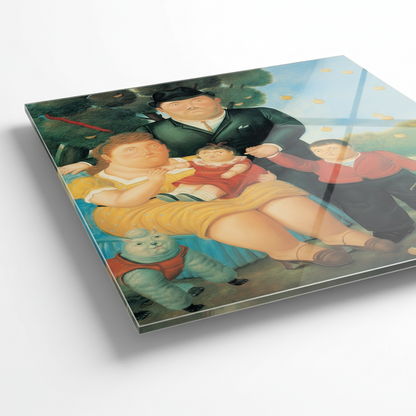 Homage to Botero - A famliy - cm 50x70 - Pannello Acrilico