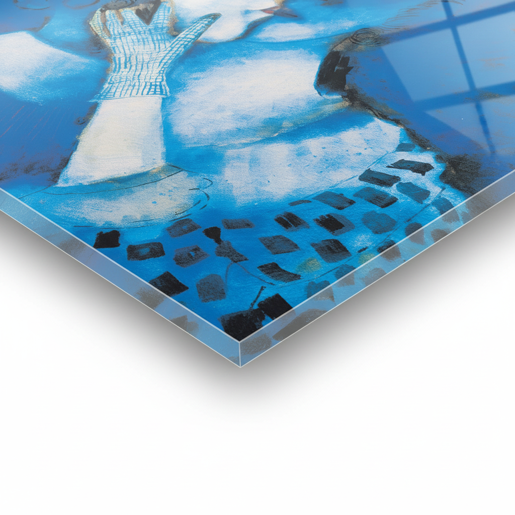 Homage to Chagall - The Blue Lovers - cm 50x50 - Pannello Acrilico