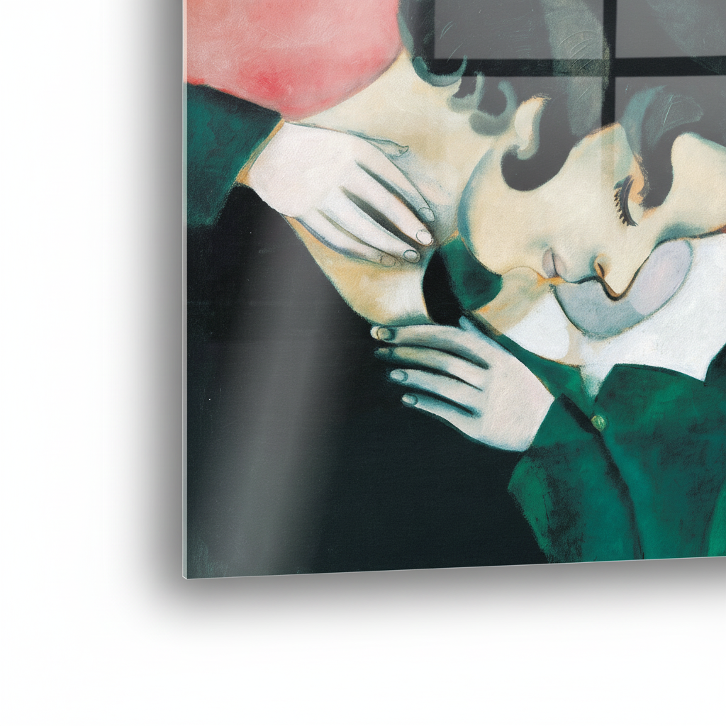 Homage to Chagall - The Pink Lovers - cm 50x50 - Pannello Acrilico