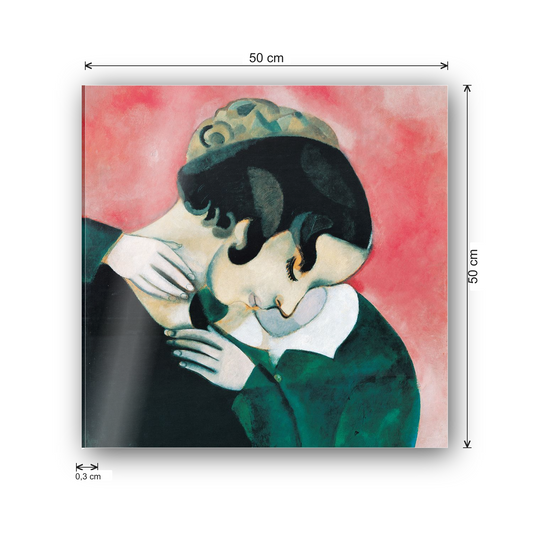 Homage to Chagall - The Pink Lovers cm 50x50 - misure