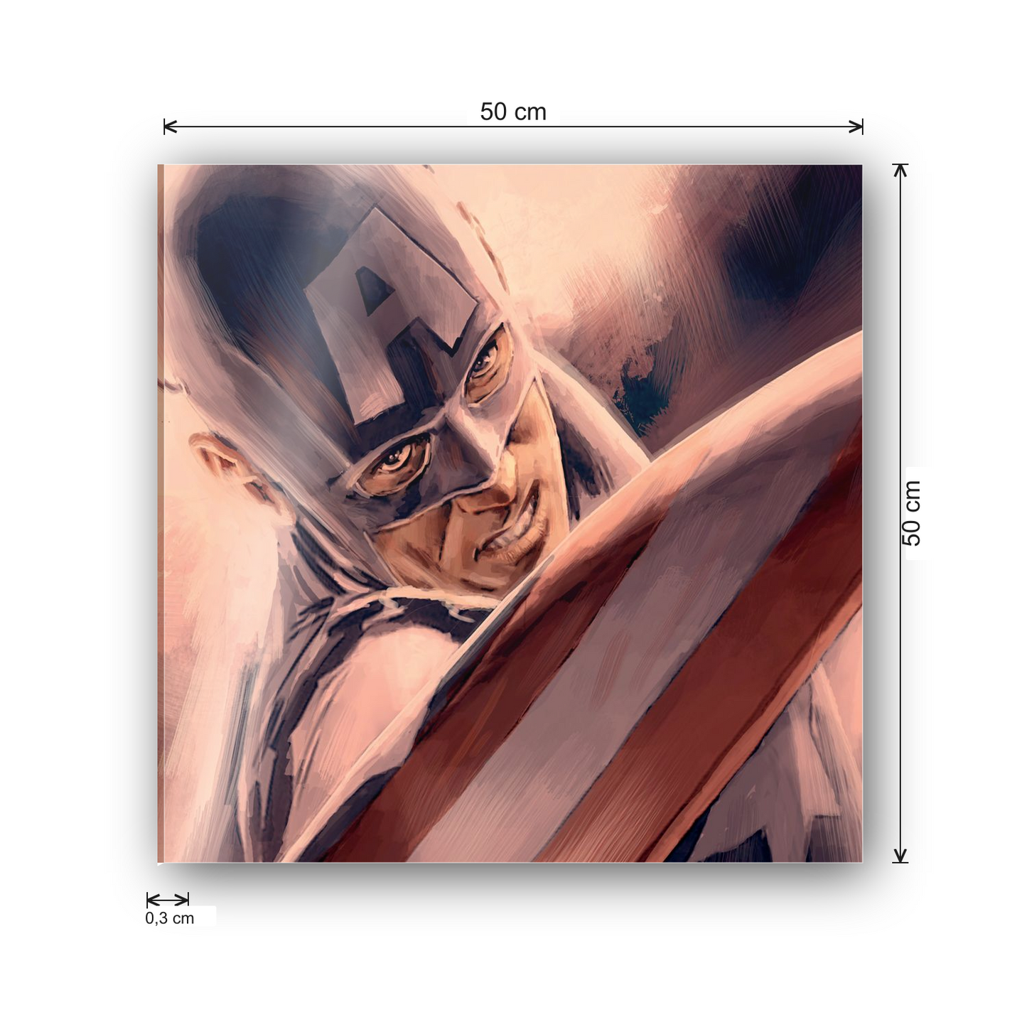 Homage to Captain America cm 50x50 - misure