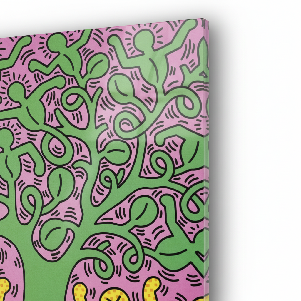 Homage to Haring - Tree of Life - cm 50x50 - Pannello Acrilico