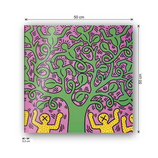 Homage to Haring - Tree of Life cm 50x50 - misure