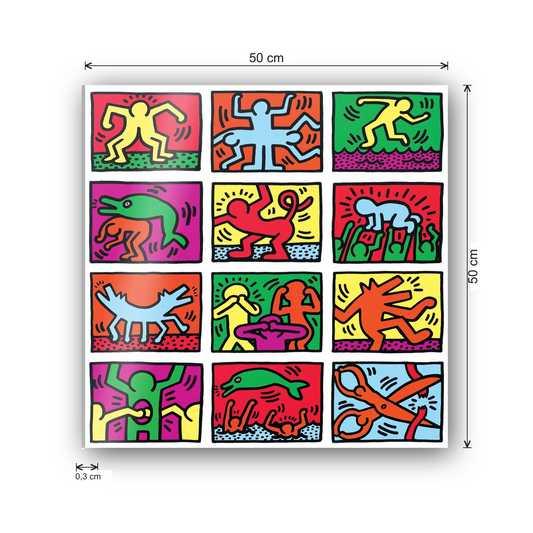 Homage to Haring - Retrospect 1989 cm 50x50 - misure
