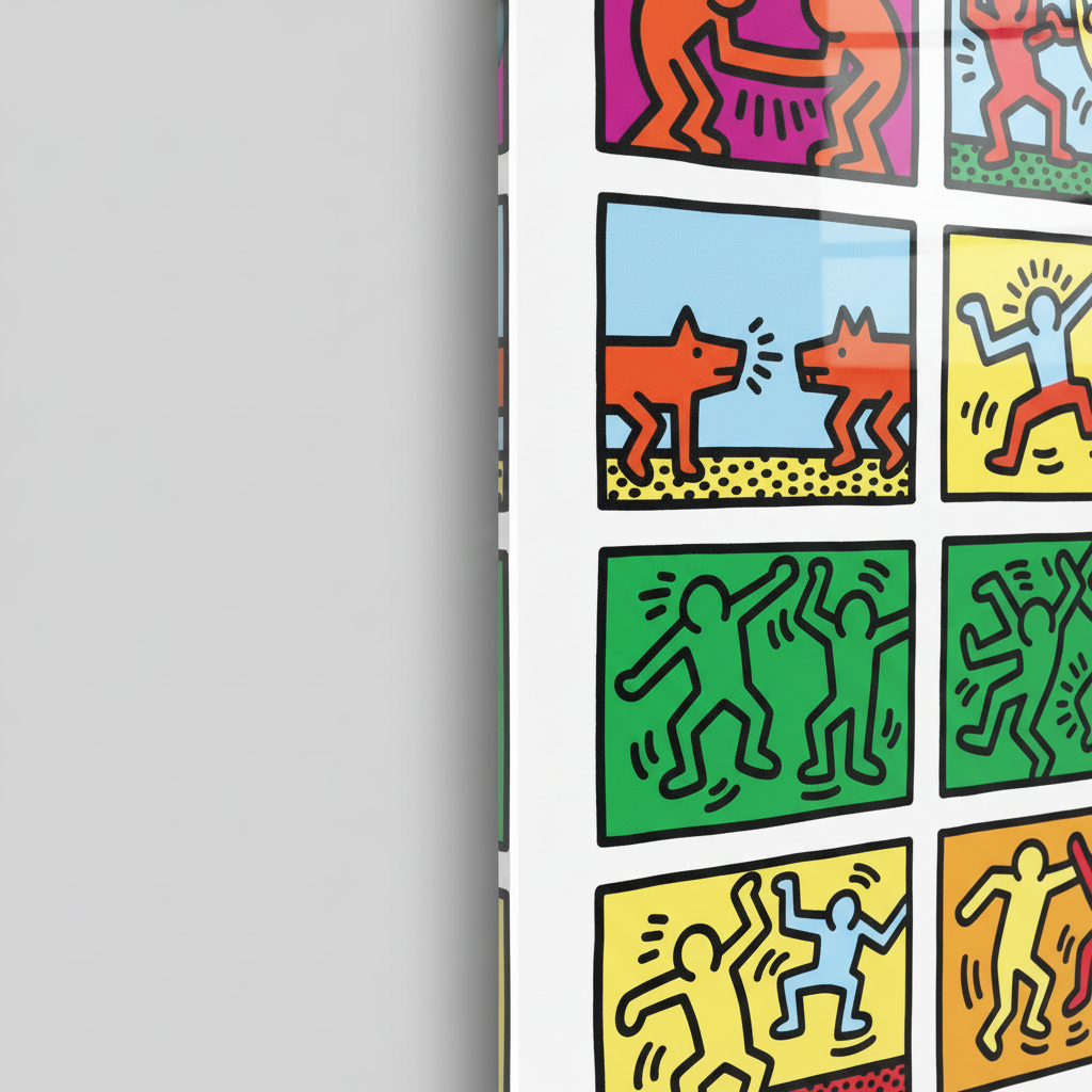 Homage to Haring - Retrospect 1989 - cm 50x50 - Pannello Acrilico