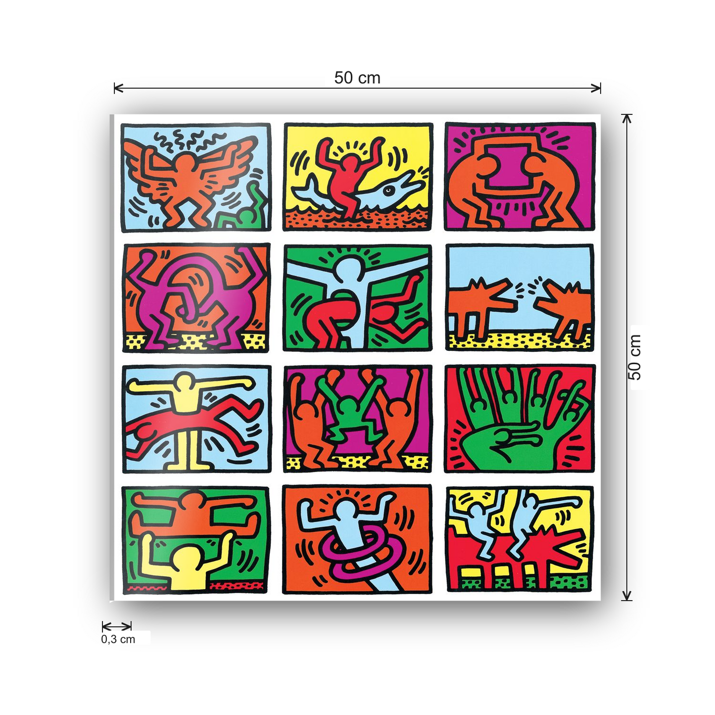 Homage to Haring - Retrospect 1989 cm 50x50 - misure