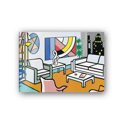 Homage to Lichtenstein - Interior With Skyline Collage For Painting cm 70x50