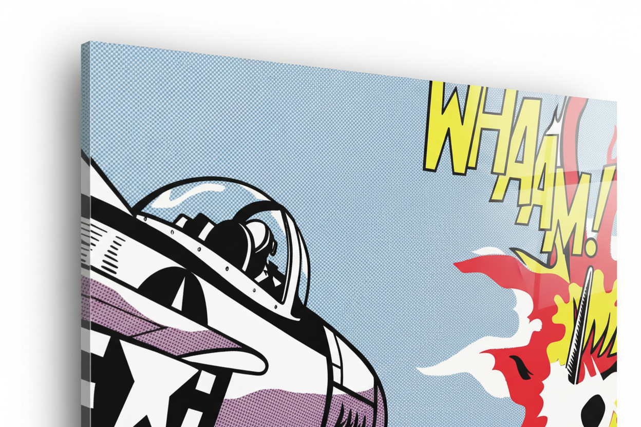 Homage to Lichtenstein - Whaam! 1963 - cm 100x50 - Pannello Acrilico