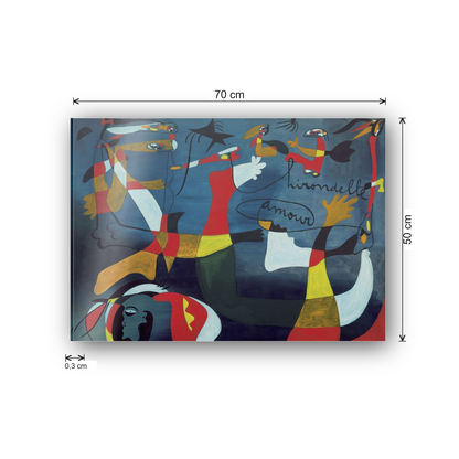 Homage to Mirò - Hirondelle Amour cm 70x50 - misure