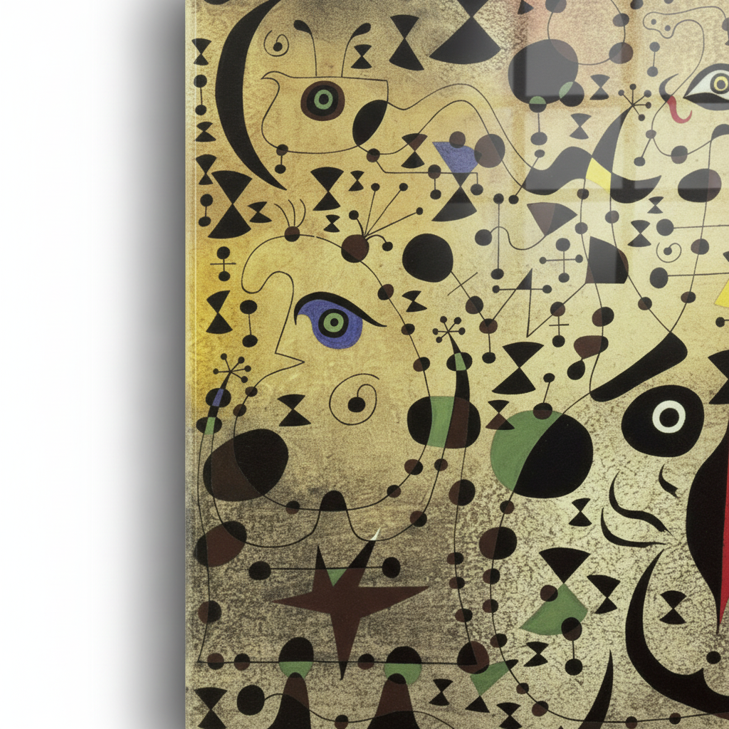 Homage to Mirò - The Beautiful Bird? - cm 50x50 - Pannello Acrilico