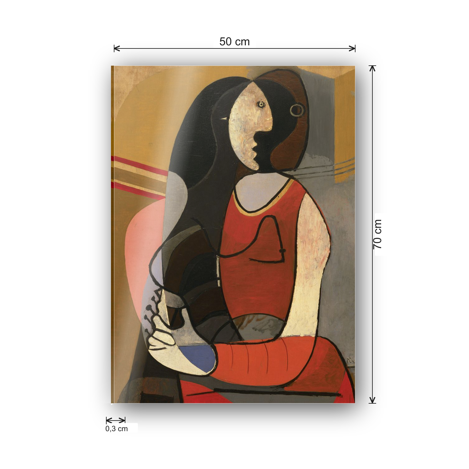 Homage to Picasso - Seated Woman cm 50x70 - misure
