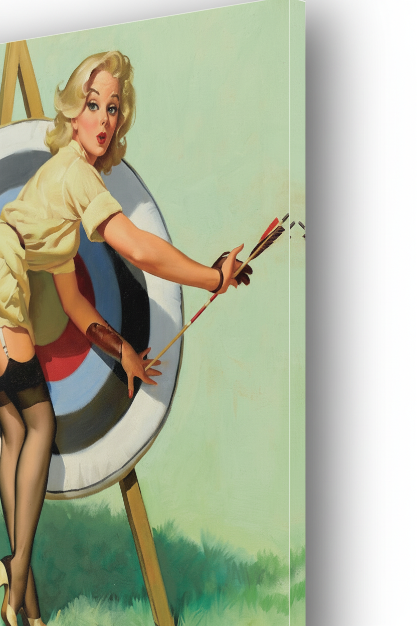 Pin up Archery - cm 50x70 - Pannello Acrilico