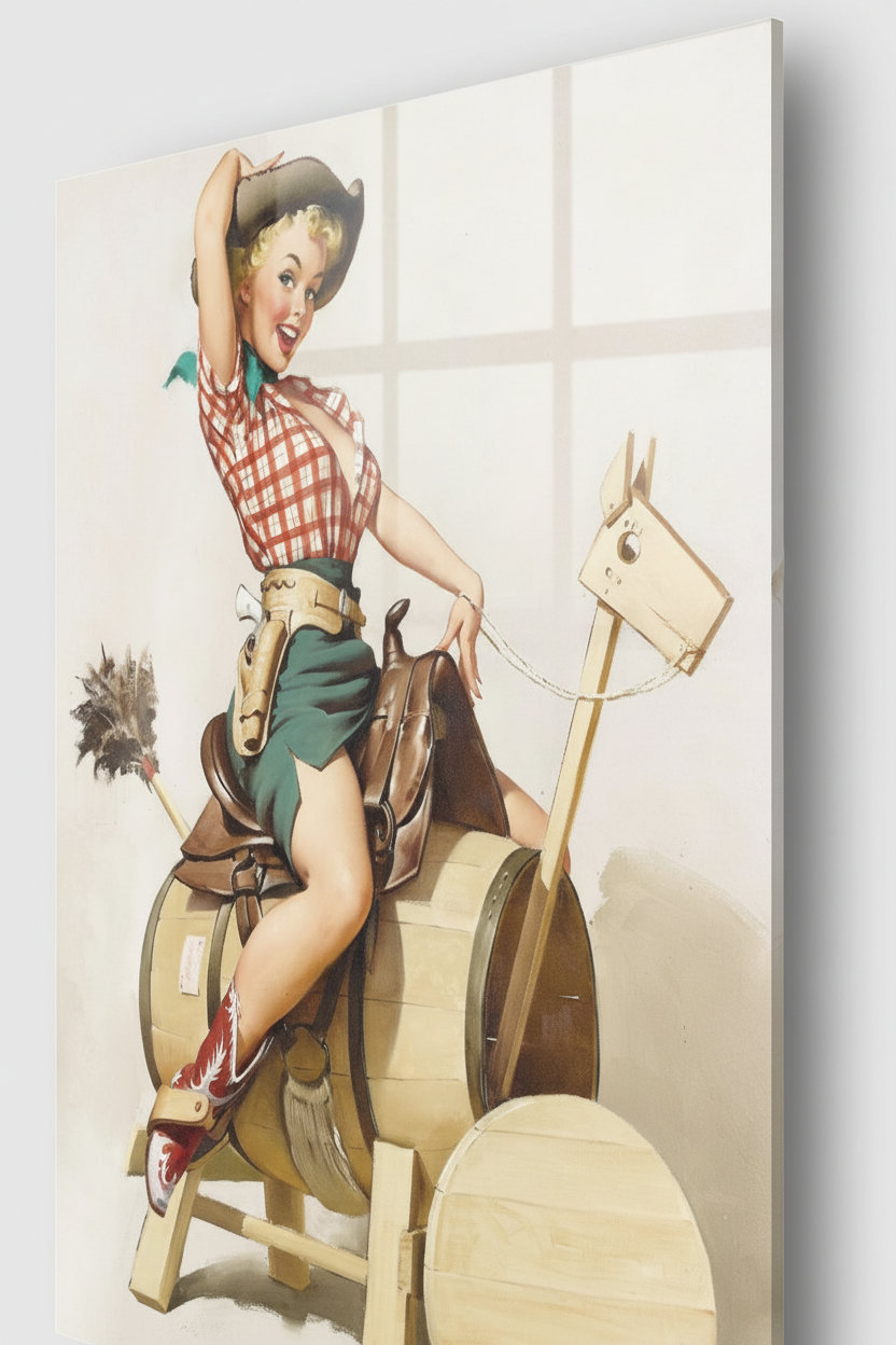 Pin up Horse - cm 50x70 - Pannello Acrilico