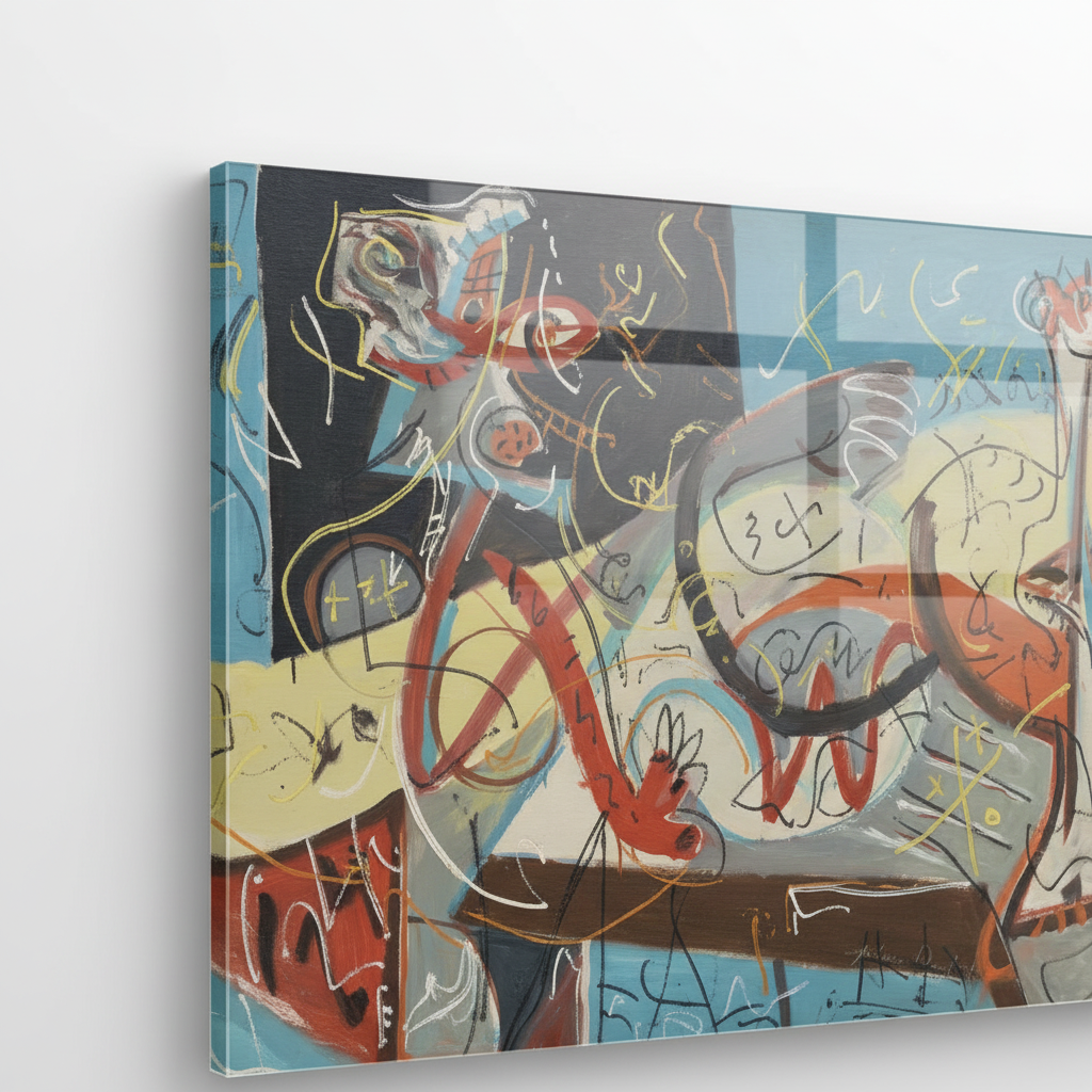 Homage to Pollock - Stenographic Figure - cm 70x50 - Pannello Acrilico