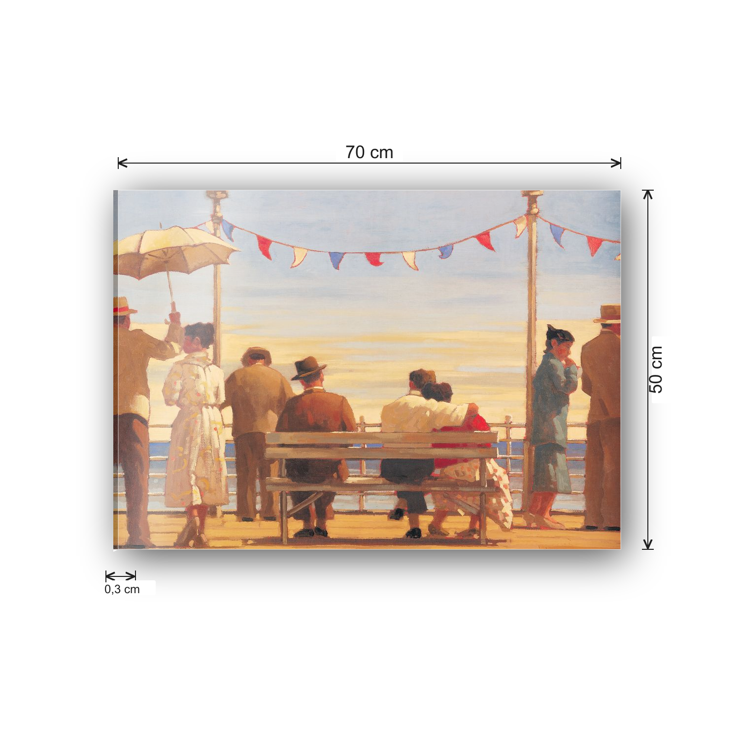 Homage to Vettriano - The Pier cm 70x50 - misure