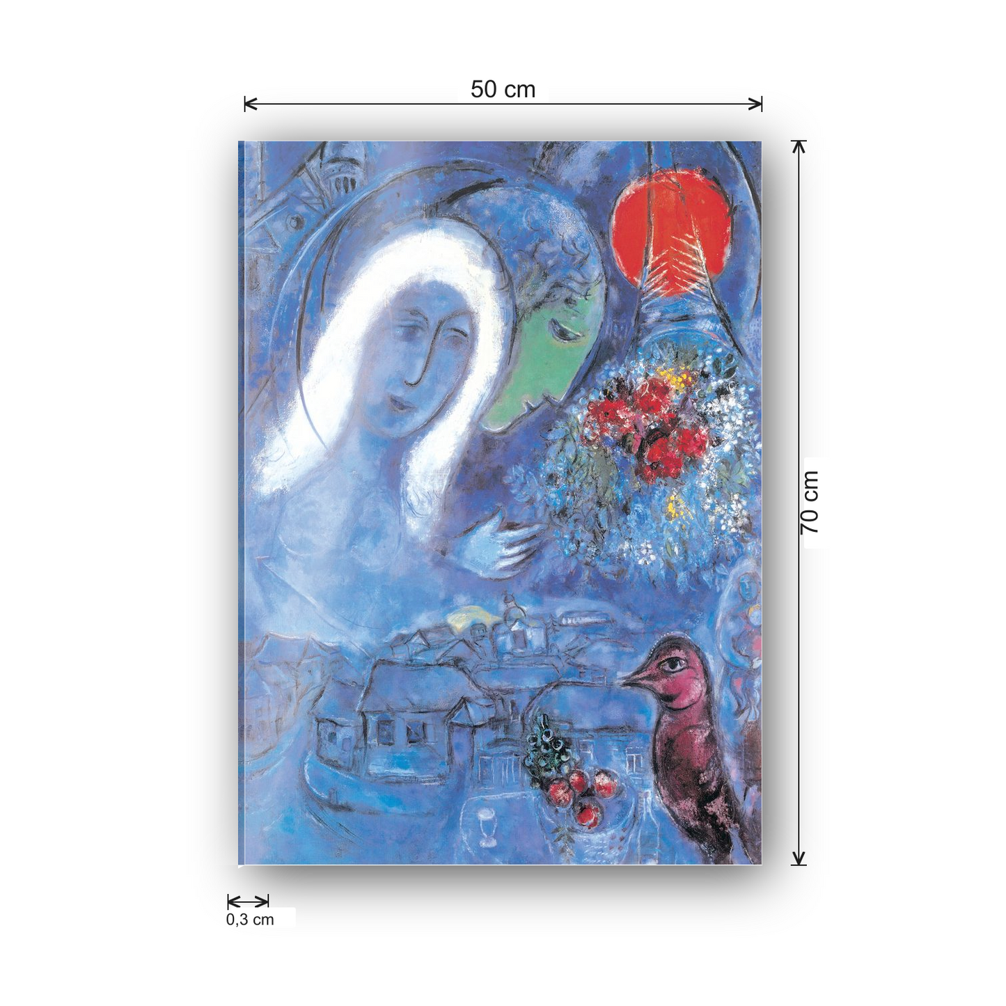 Homage to Chagall - Field of Mars cm 50x70 - misure