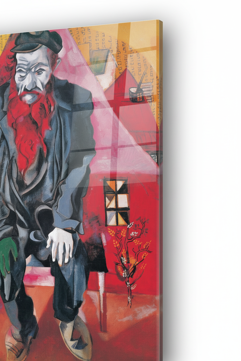 Homage to Chagall - Jew in Pink - cm 50x70 - Pannello Acrilico