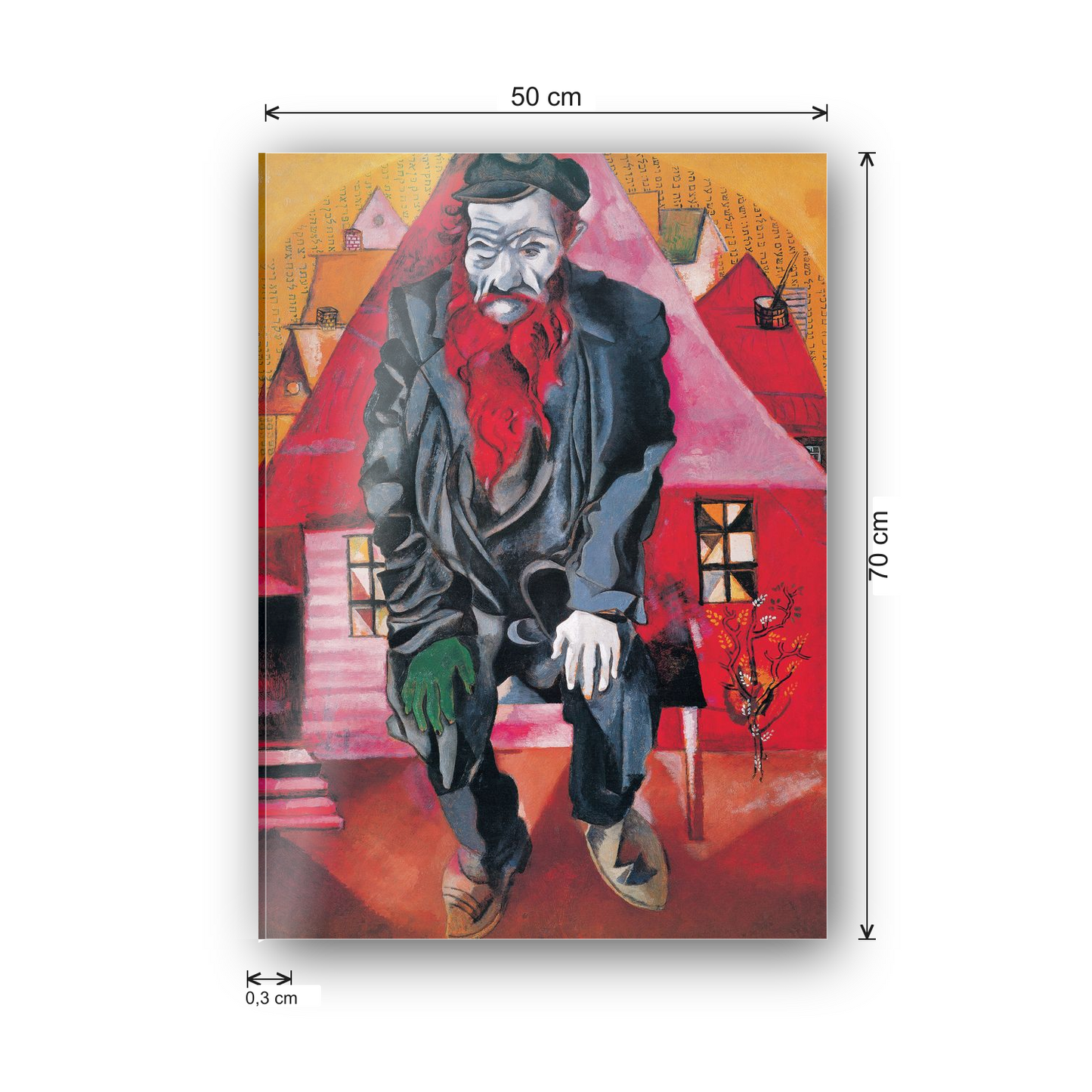 Homage to Chagall - Jew in Pink cm 50x70 - misure