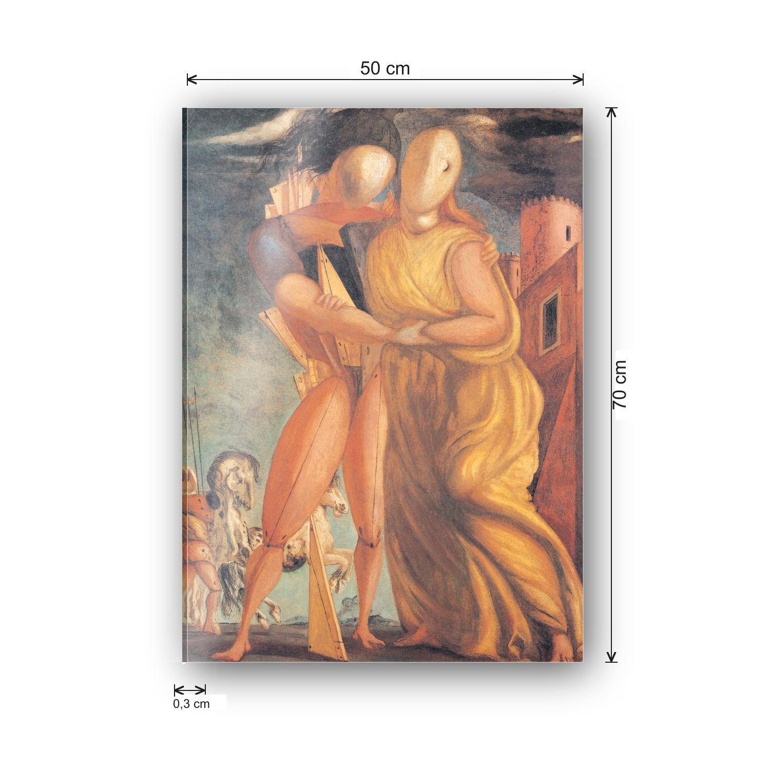 Homage to De Chirico - Hector And Andromache cm 50x70 - misure
