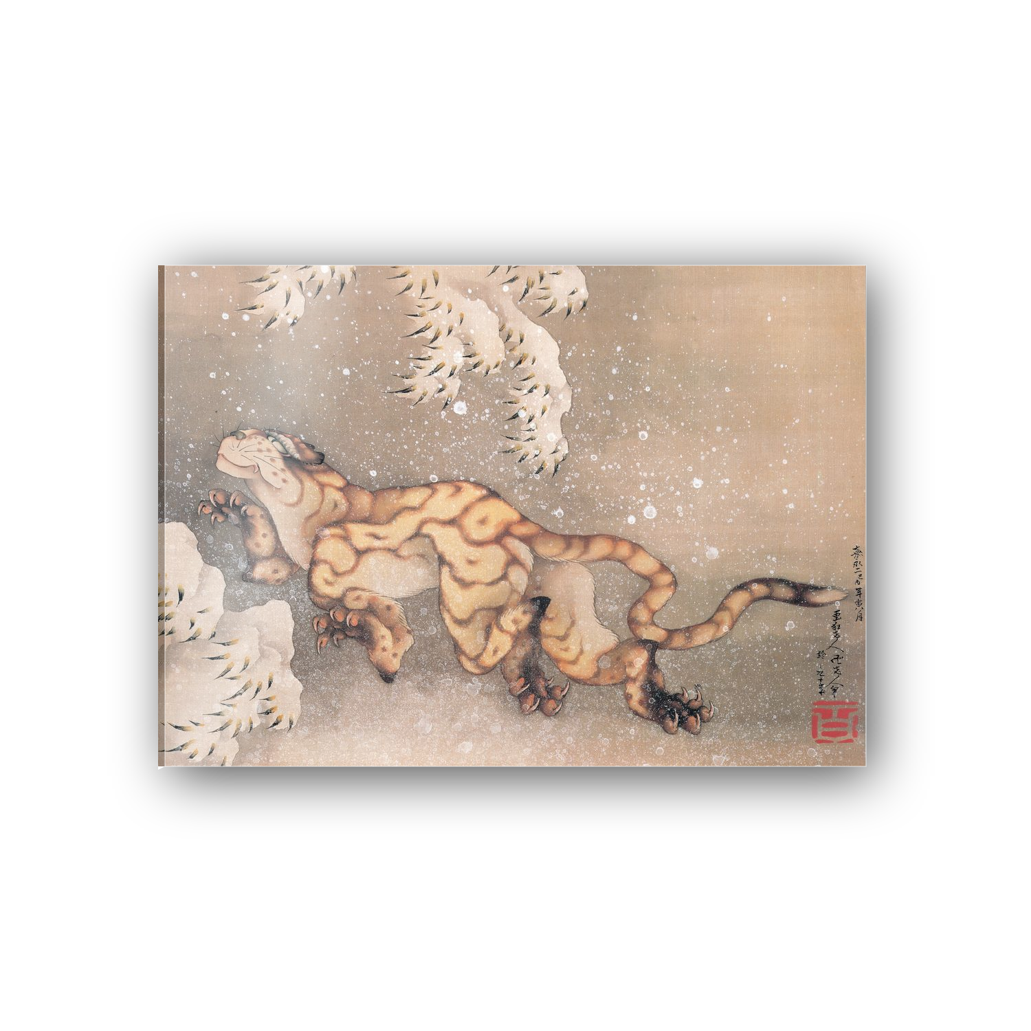 Homage to Hokusai - Older Tiger In The Snow cm 70x50