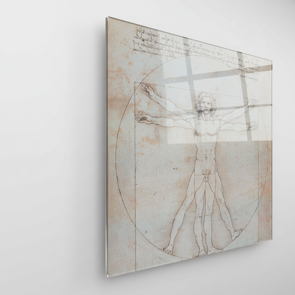 Homage to Leonardo - Vitruvian Man - cm 50x50 - Pannello Acrilico