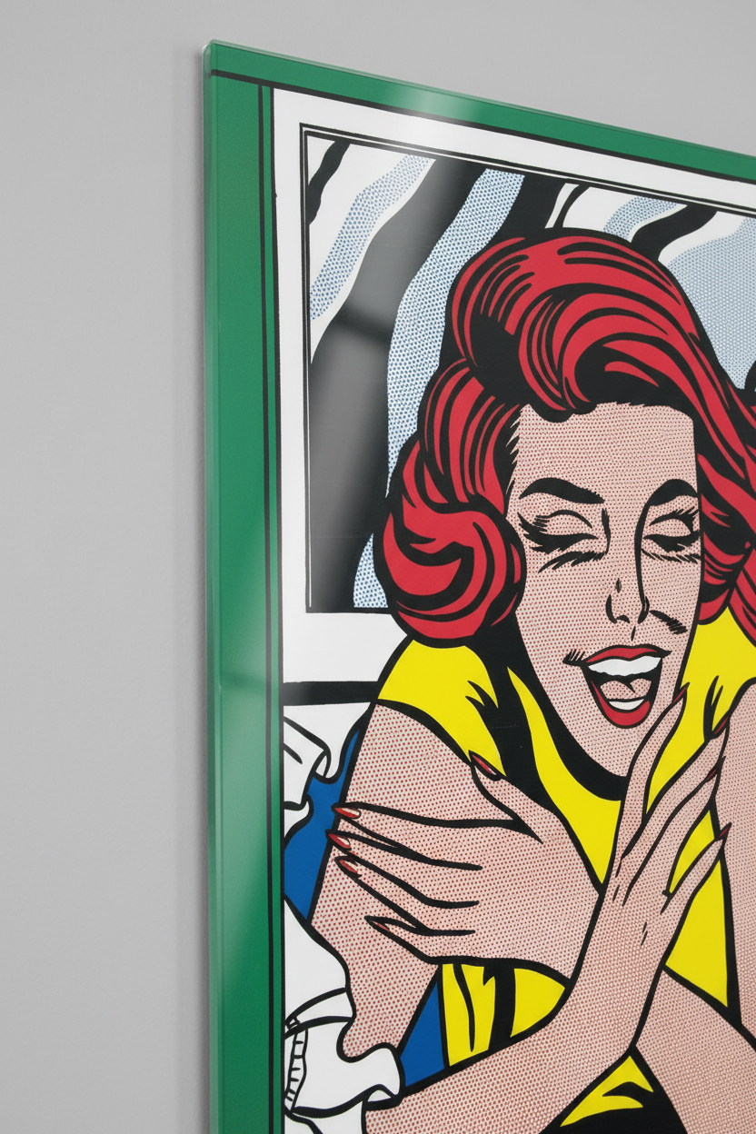 Homage to Lichtenstein - Girl At Window - cm 50x70 - Pannello Acrilico