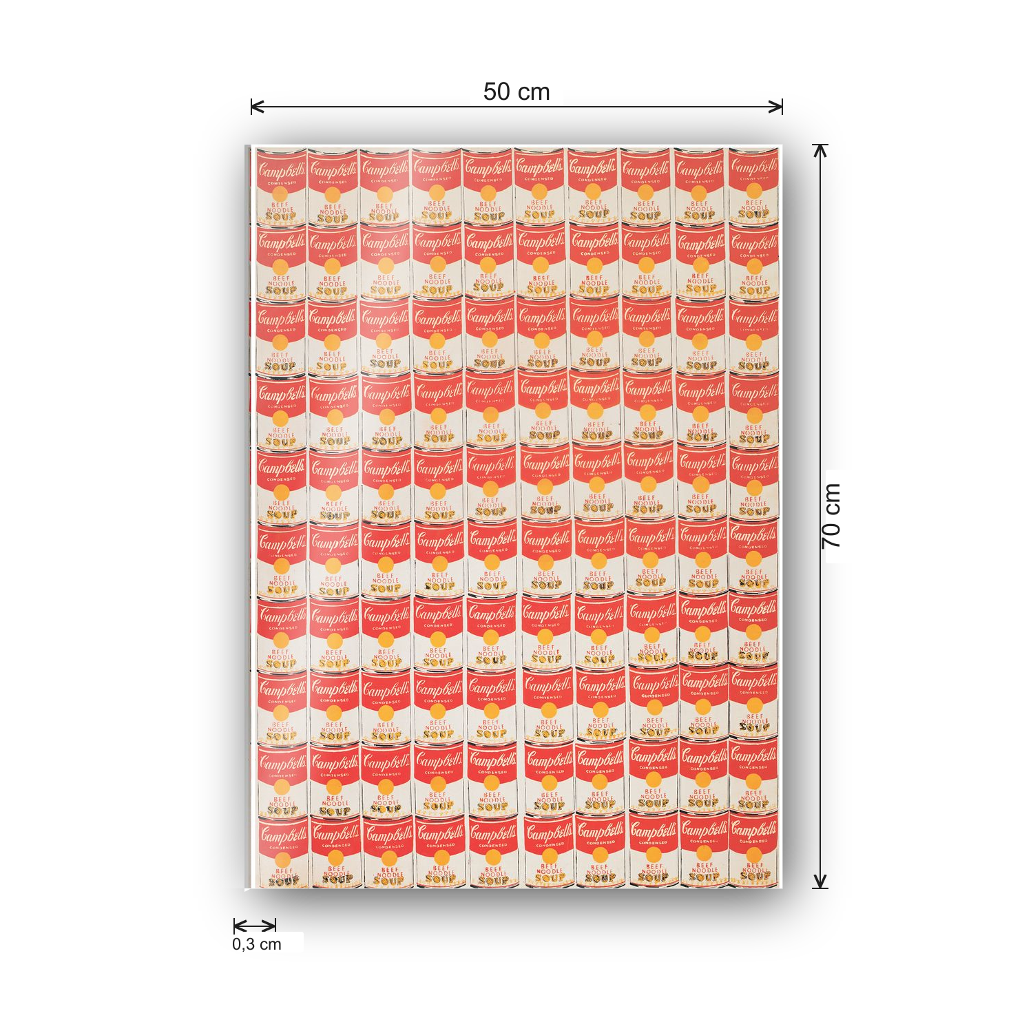 Homage to Warhol - One Hundred Cans, 1962 cm 50x70 - misure