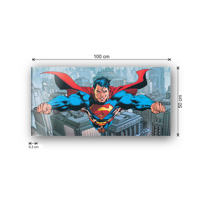 Homage to Superman Flying Over Metropolis cm 100x50 - misure