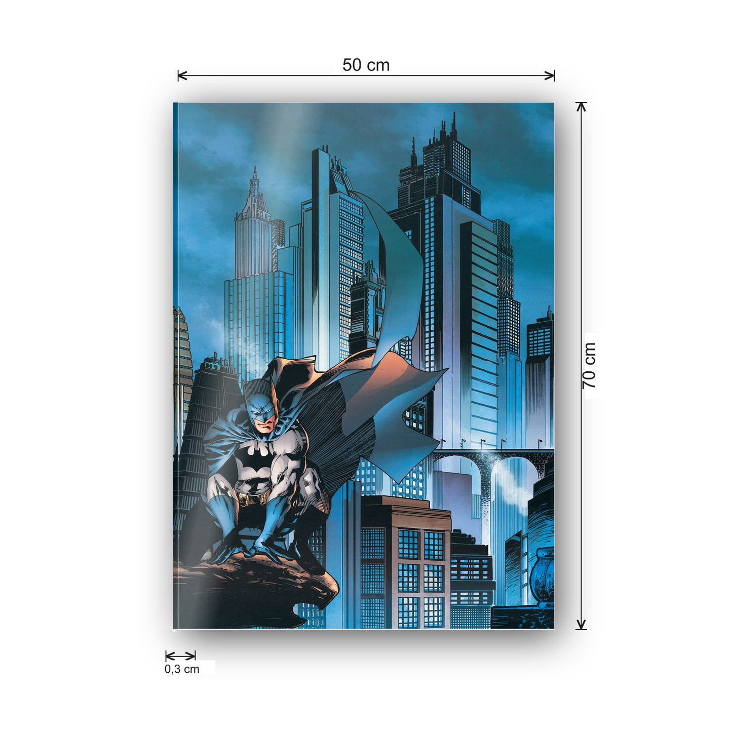 Homage to Batman Gotham City  cm 50x70 - misure