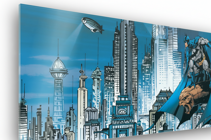 Homage to Batman Gotham City Skyline - cm 100x50 - Pannello Acrilico