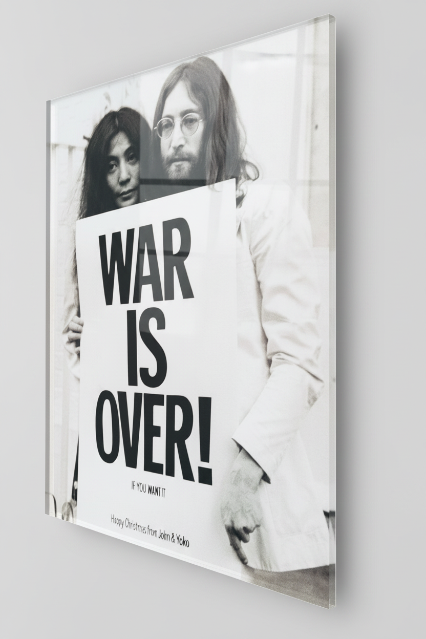 John Lennon ( War Is Over ) - cm 50x70 - Pannello Acrilico