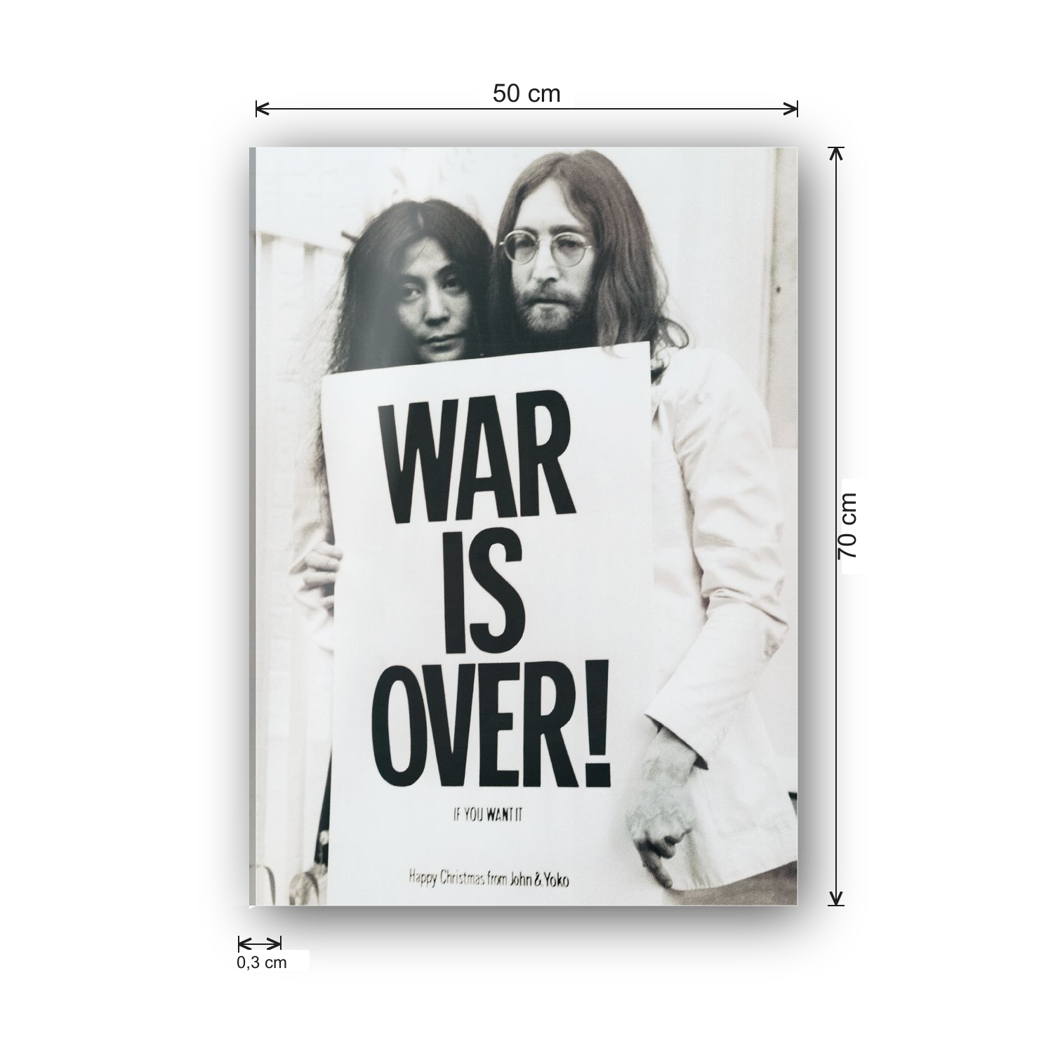 John Lennon ( War Is Over ) cm 50x70 - misure