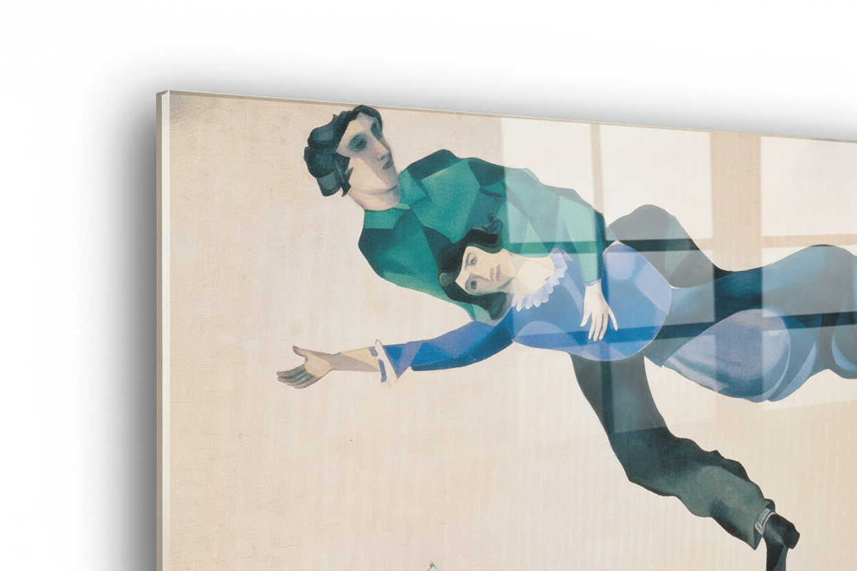 Homage to Chagall - On the City - cm 70x50 - Pannello Acrilico