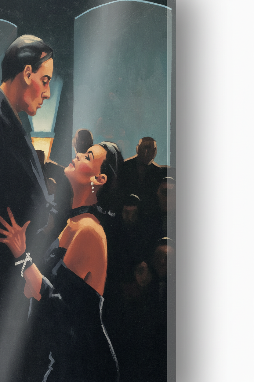 Homage to Vettriano - Rumba In Black - cm 50x70 - Pannello Acrilico