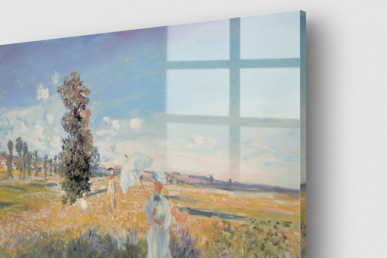 Homage to Monet - Fields in Spring - cm 70x50 - Pannello Acrilico