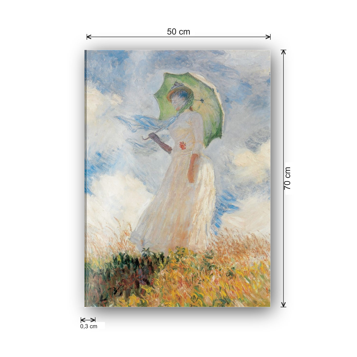 Homage to Monet - Lady With Umbrella cm 50x70 - misure