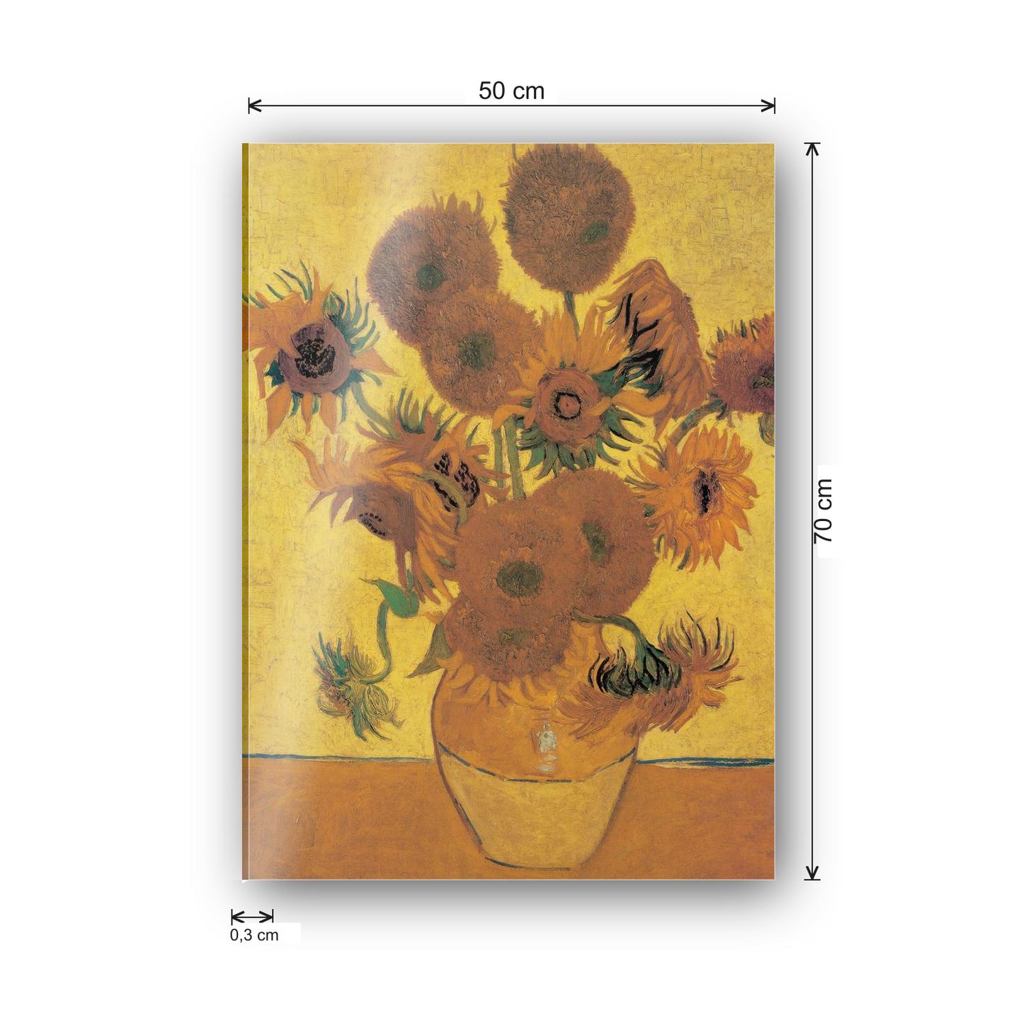 Homage to Van Gogh - Sunflowers cm 50x70 - misure